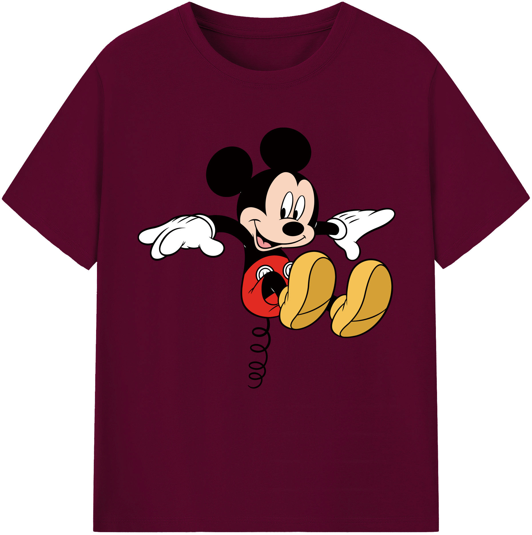 （画像用） ミッキーマウス Mickey Mouse レディースカジュアルプリントTシャツ（綿100％）